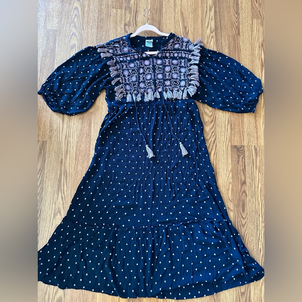 Wrapper XL Navy and White Maxi Dress